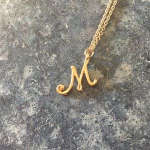 Cursive Initial Letter M Necklace